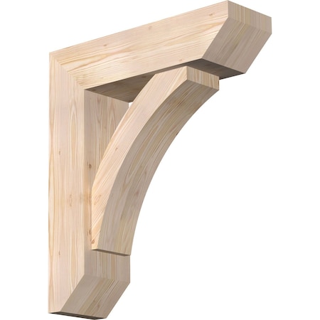 Ekena Millwork Thorton Slat Smooth Bracket w/ Offset Brace, Douglas Fir, 7 1/2"W x 26"D x 30"H BKT0806X26X30THR06SDF